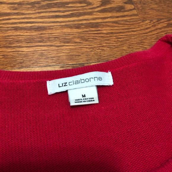 Ladies Red/White/BlackArgyle Sweater M - Picture 4 of 9